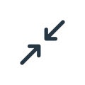 shrink icon vector from arrows concept. Thin line illustration of shrink editable stroke. shrink linear sign for use on web and
