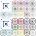Shrink object outlined flat color icons