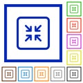 Shrink object flat framed icons
