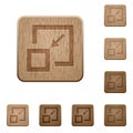 Shrink window wooden buttons