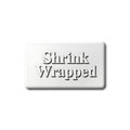 Shrink wrapped product packaging text label graphic design element Royalty Free Stock Photo