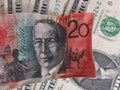 Shrinking Australian dollar against US dollar Royalty Free Stock Photo