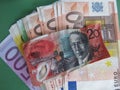 Shrinking Australian dollar and euros