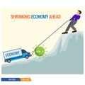 Shrinking Economy ahead due to coronavirus pandemic covid 19 in future Royalty Free Stock Photo