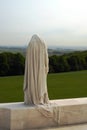 The shrouded figure of the Canada Bereft sculpture at the Canadian National Vimy Memorial Royalty Free Stock Photo