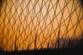 Shrouds bridge at sunset silhouette lanterns