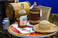 Shrovetide festivities. Bottles with Belorussian moonshine