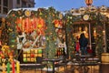 Shrovetide Pancake week decorations on Manezhnaya Square in Moscow