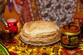 Shrovetide. Russian pancakes Royalty Free Stock Photo