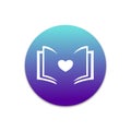 Books, love, and loving books, the purple-blue background looks calm.