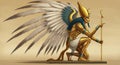Shu, Egyptian god of air and light, son of Atum, separates the earth (Geb) from the sky (Nut) Royalty Free Stock Photo