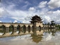 The Shuanglong Bridge is located on the Lujiang River and Tachong River Royalty Free Stock Photo