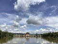 The Shuanglong Bridge is located on the Lujiang River and Tachong River Royalty Free Stock Photo