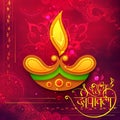 Shubh Deepawali Happy Diwali background with watercolor diya for light festival of India Royalty Free Stock Photo