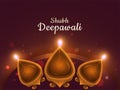 Shubh Deepawali Happy Diwali greeting card design.