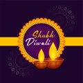 Shubh diwali festival greeting decorative card design