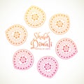 Shubh diwali greeting card with paisley design