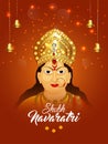 Shubh navratri background with realistic goddess durga illustration