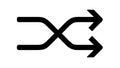Shuffle arrows icon vector for random order and mix, playlist, vector design Generative AI Royalty Free Stock Photo