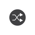 Shuffle button icon vector