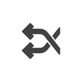 Shuffle crossing arrows vector icon