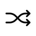 Shuffle icon linear logo mark in black and white Royalty Free Stock Photo
