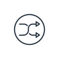 shuffle icon vector from media players concept. Thin line illustration of shuffle editable stroke. shuffle linear sign for use on