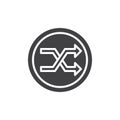 Shuffle music player button vector icon
