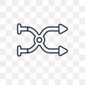 Shuffle vector icon isolated on transparent background, linear S Royalty Free Stock Photo