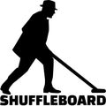 Shuffleboard man with word Royalty Free Stock Photo