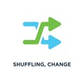 shuffling, change order, random sign icon. music concept symbol