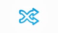 shufle, mix, random, intersecting arrow realistic icon. 3d line vector illustration. Top view