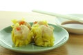 Shumai , siu mai - chinese steamed pork dumplings Royalty Free Stock Photo