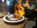 Delicious flame sirloin steak in Shunde