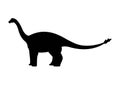 Shunosaurus Dinosaur Silhouette Vector Isolated on White Background Royalty Free Stock Photo