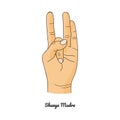 Shunya Mudra / Gesture of Emptiness. Vector