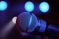 Shure microphone on stage Royalty Free Stock Photo