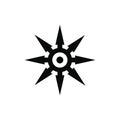 Shuriken black simple icon Royalty Free Stock Photo