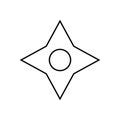 Shuriken icon element of weapon icon for mobile concept and web apps. Thin line shuriken icon can be used for web and mobile.