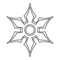 Shuriken icon, outline style Royalty Free Stock Photo