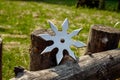 Shuriken throwing star, traditional japanese ninja cold weapon