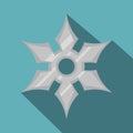 Shuriken weapon icon, flat style