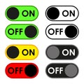 Shut down button icon set. A modern, simple, flat illustration for a website or mobile app. Isolated on a white background. Vector