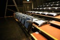 A Shut Down Theatre Cinema With Folded Collapsed Seats