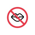 Shut your mouth sign, no talk icon, shut up symbol - Vector