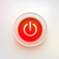 Shutdown Button. Abstract 3D background. Big Data Visualization. Technology Vector illustration. Red power button. 3d graphic of a Royalty Free Stock Photo