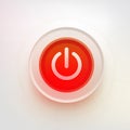 Shutdown Button. Abstract 3D background. Big Data Visualization. Technology Vector illustration. Red power button. 3d graphic of a