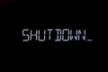 Shutdown message on an electronc screen Royalty Free Stock Photo
