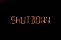 Shutdown message on an electronc screen Royalty Free Stock Photo