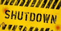 Shutdown sign, Corona virus,Covid-19, biohazard epidemic warning sign, grungy style, vector